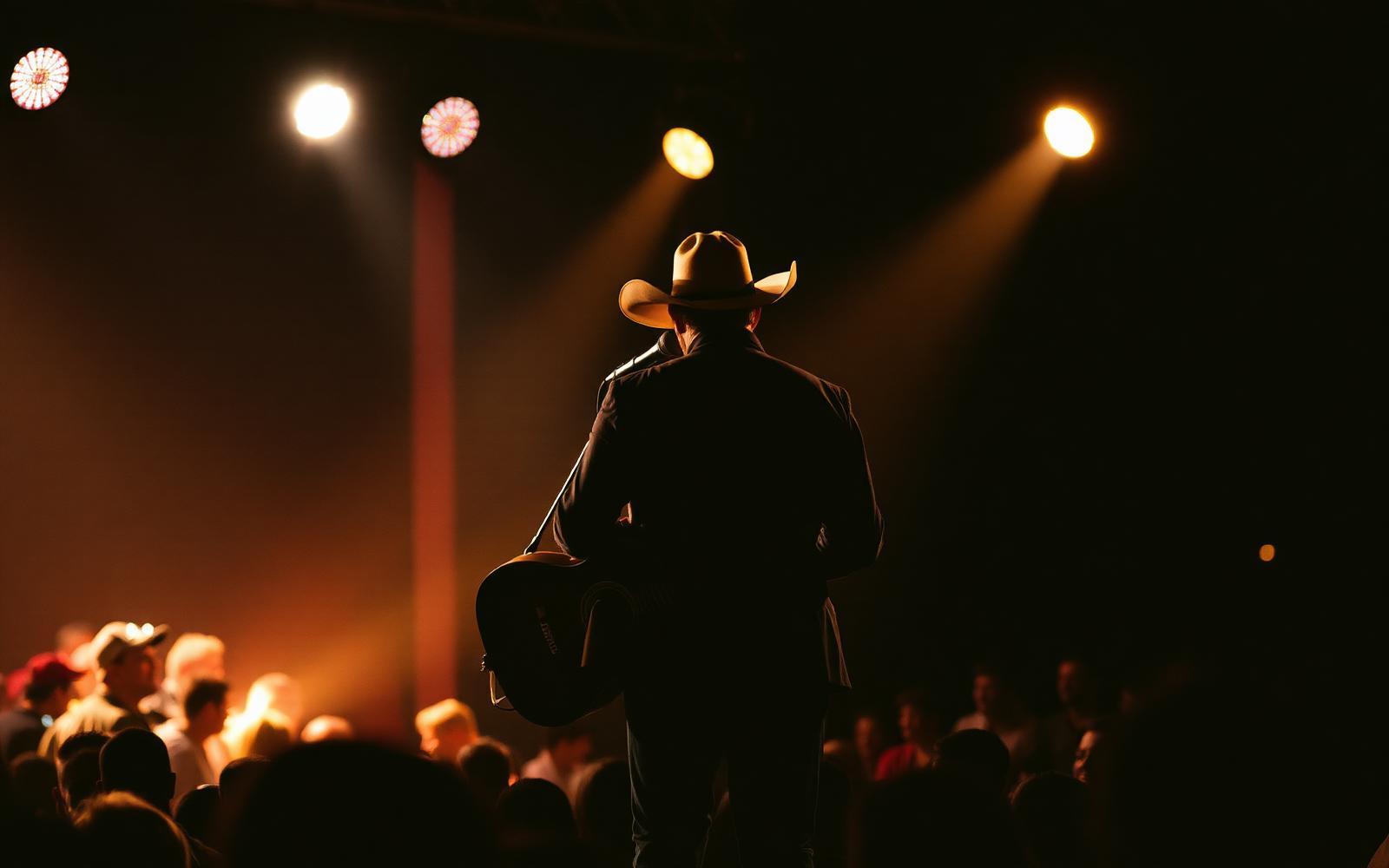 Country singer on stage